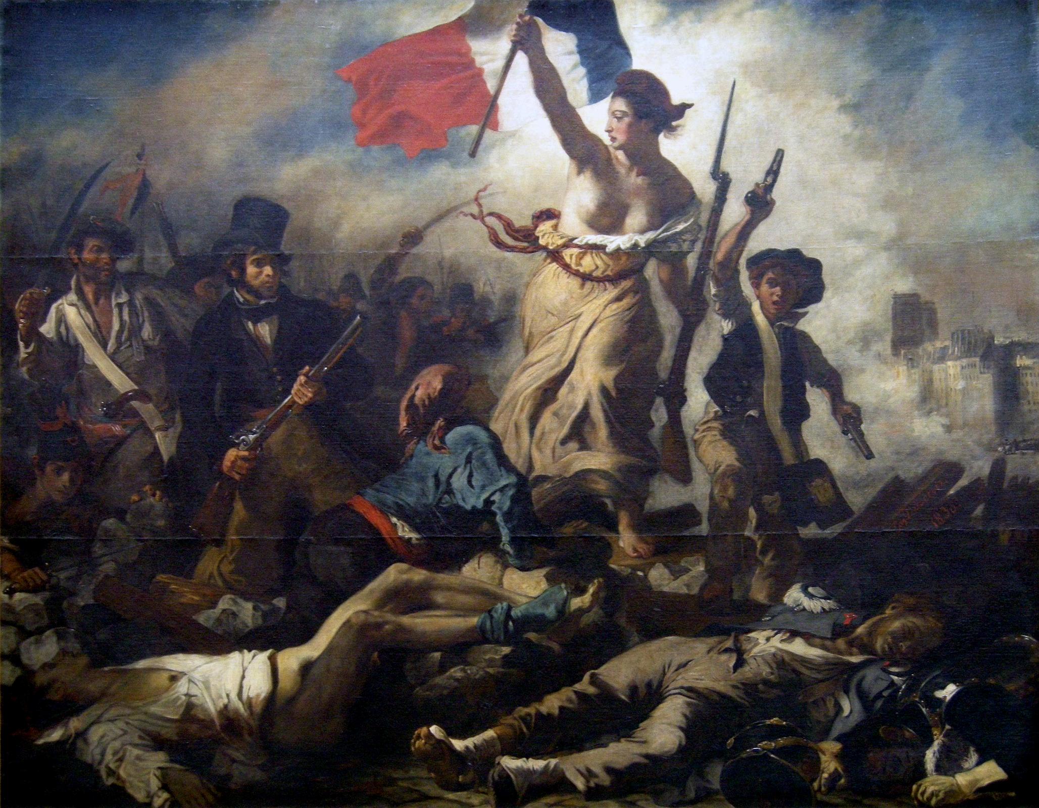 Paris Louvre Painting 1830 Eugene Delacroix - Liberty Leading the People 